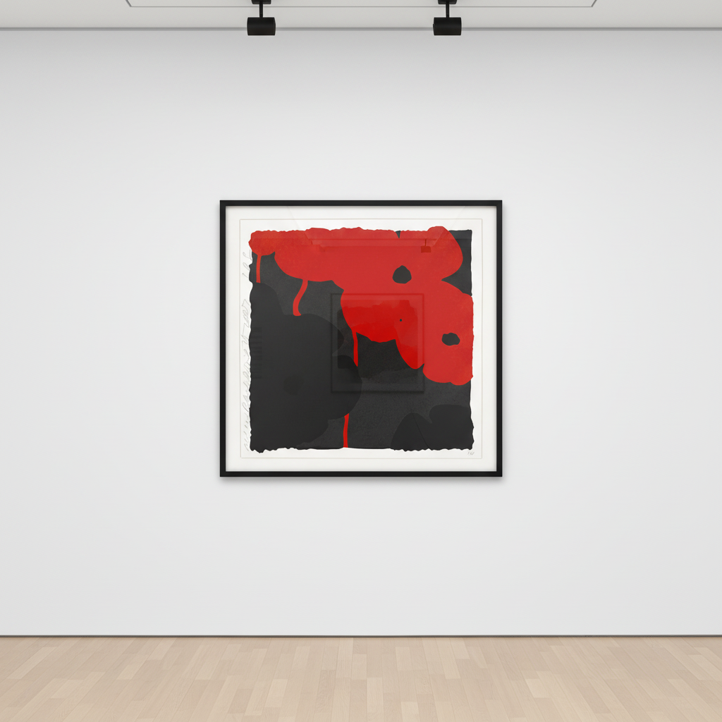 Donald Sultan - Red and Black, 2007, Silkscreen and flocking