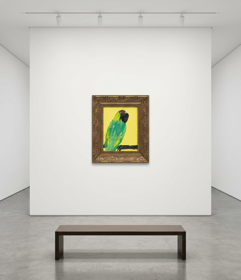 Hunt Slonem - Michael, 2026, Oil on Wood