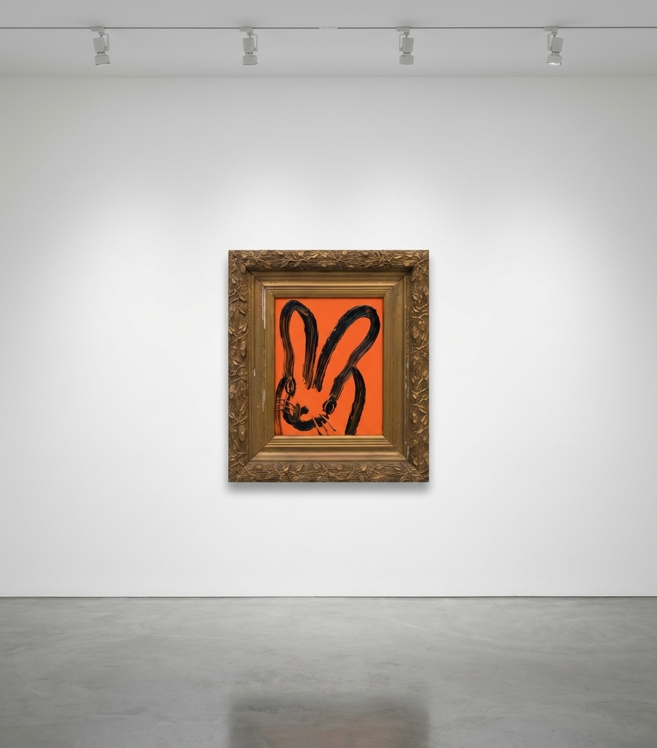 Hunt Slonem - Orange Bunny, 2026, Oil on Wood 