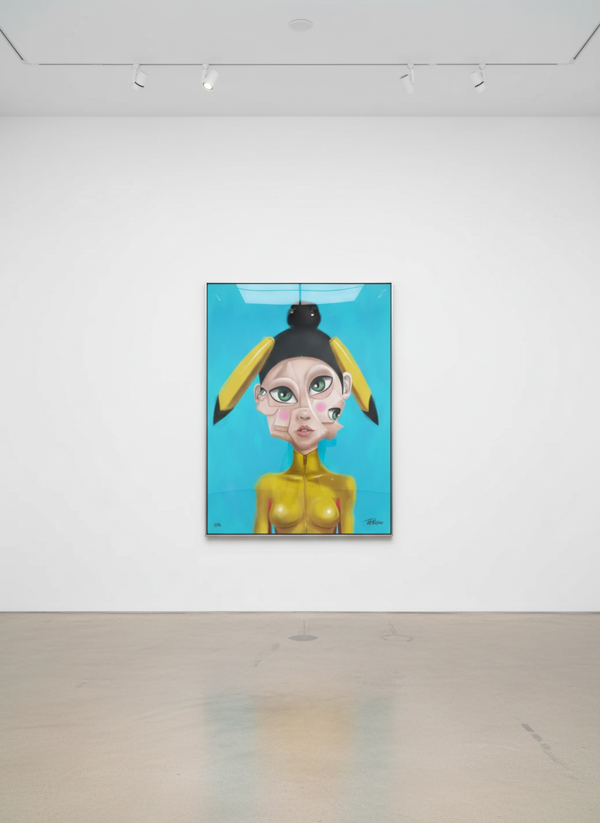 Mr Pinkbrush - Pika Girl, 2026, Oil painting on canvas 