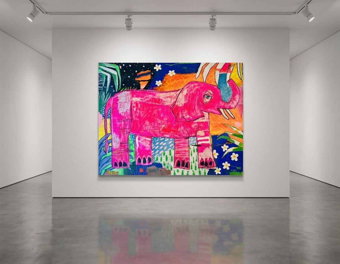 Nathan Paddison - Air Leaf Ant in the Room, 2026, Oil stick matte vinyl acrylic spray paint charcoal and pencil on canvas