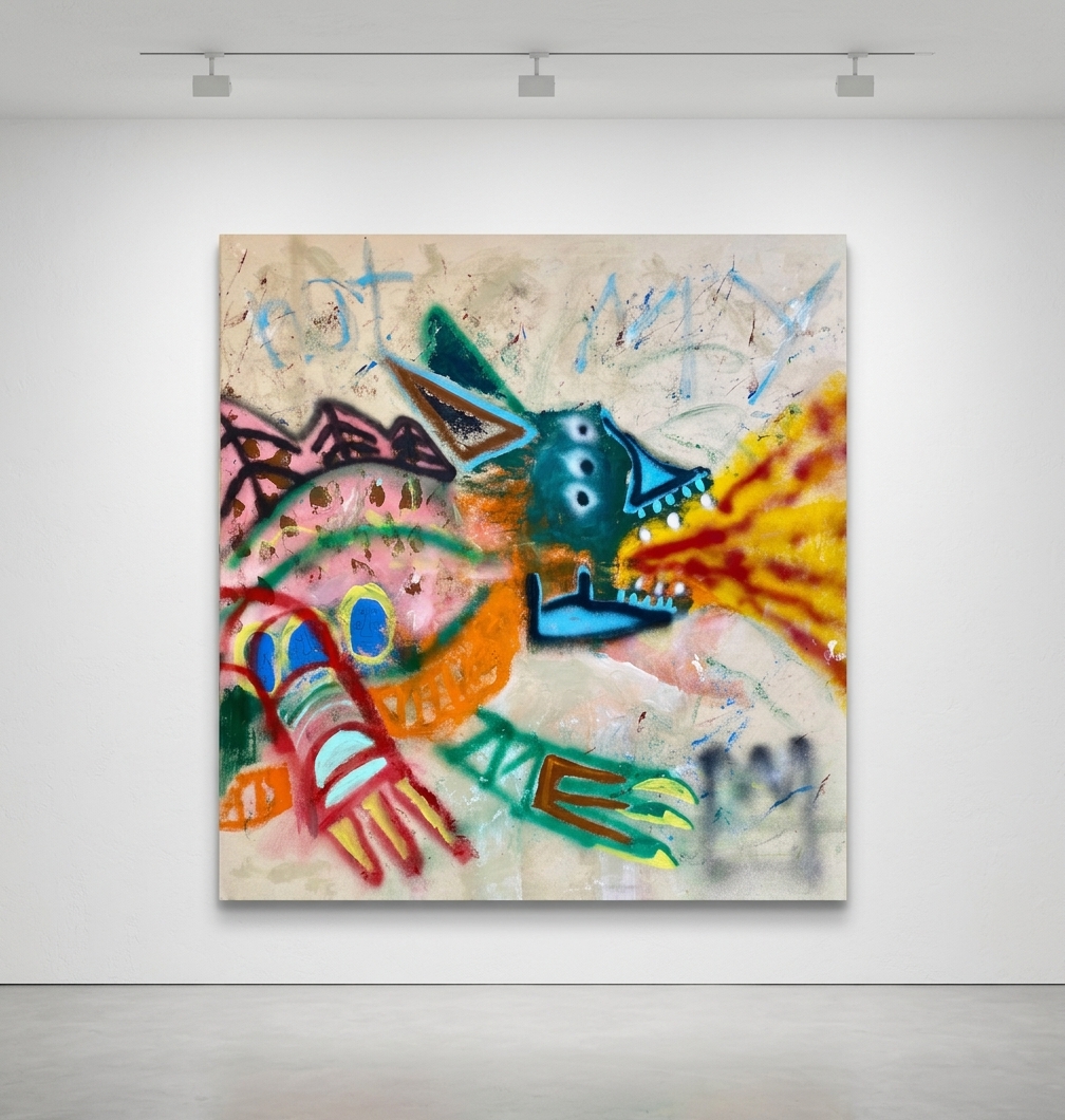 Niall Campbell Strachan - History Painting, 2025, Oil stick, acrylic, spray paint on canvas 