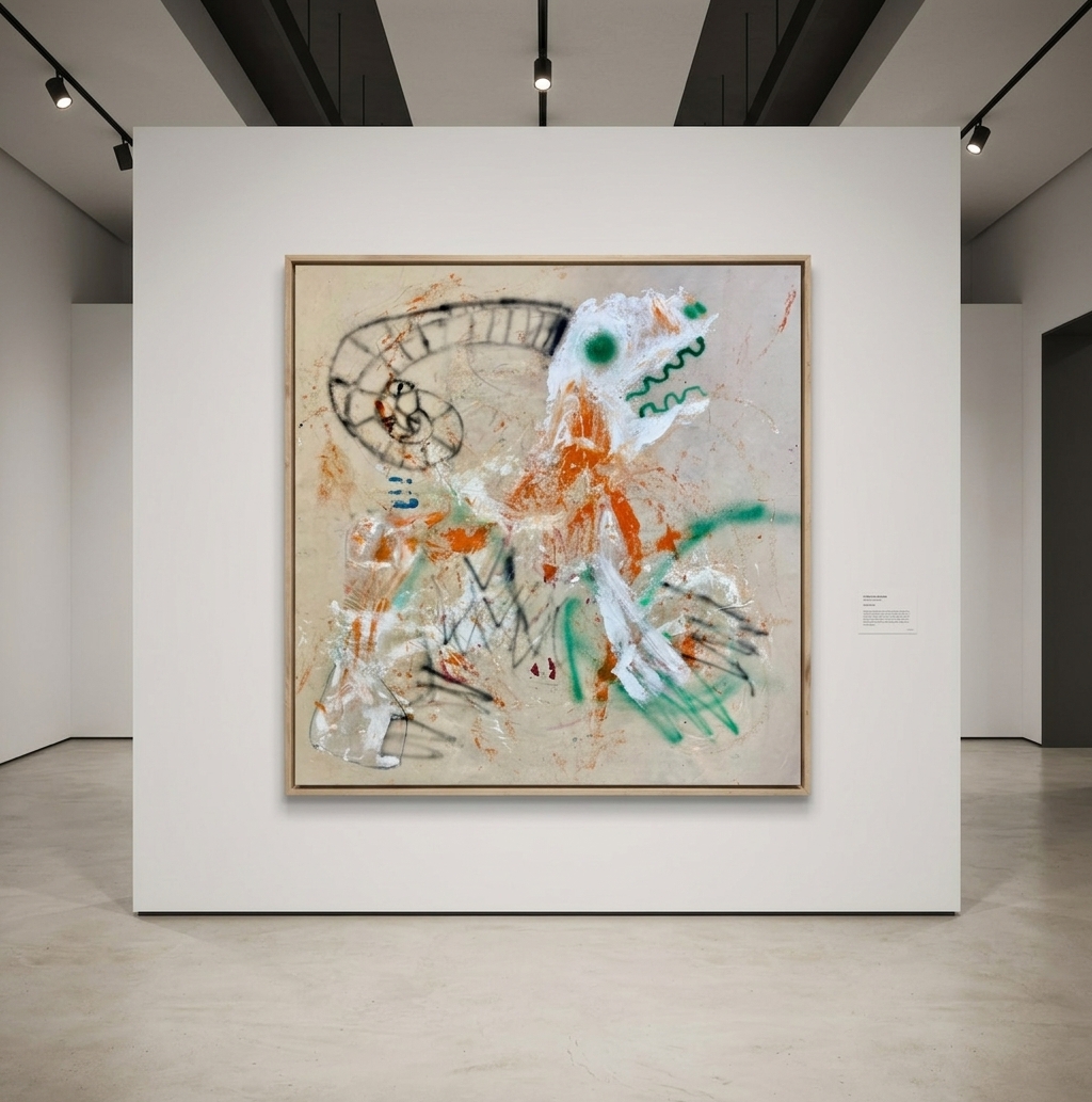 Niall Campbell Strachan - Ram, 2026, Oil stick, acrylic, spray paint on canvas