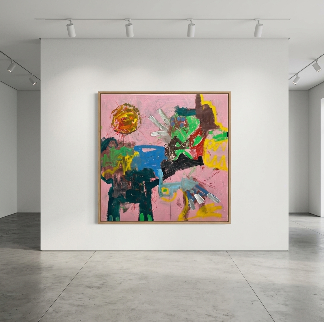Niall Campbell Strachan - Sun Bathing Animal, 2026, Oil stick, acrylic, spray paint on canvas 