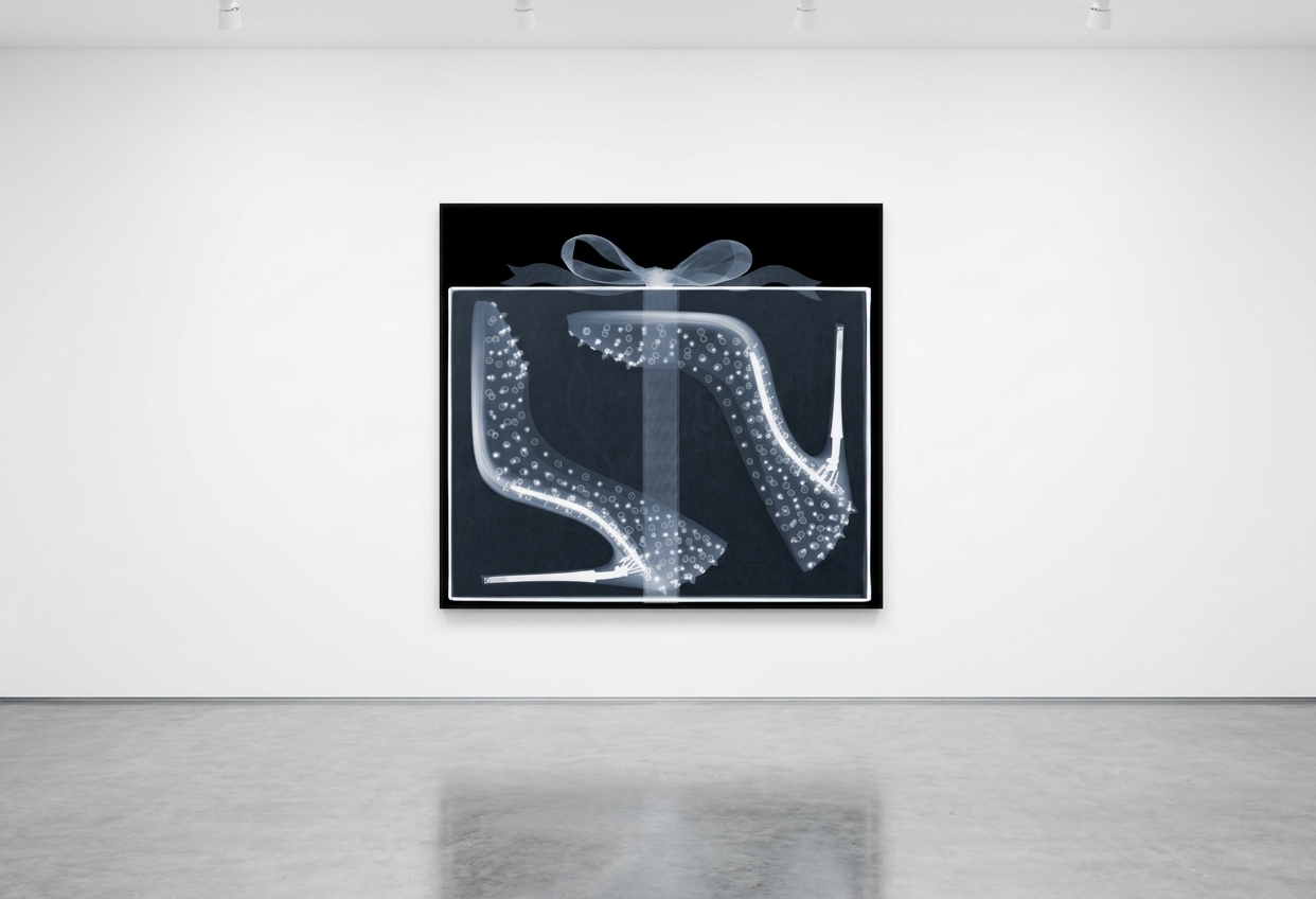 Nick Veasey - Christian Louboutin, Pigalle Follies 1c1s, Framed Chromaluxe