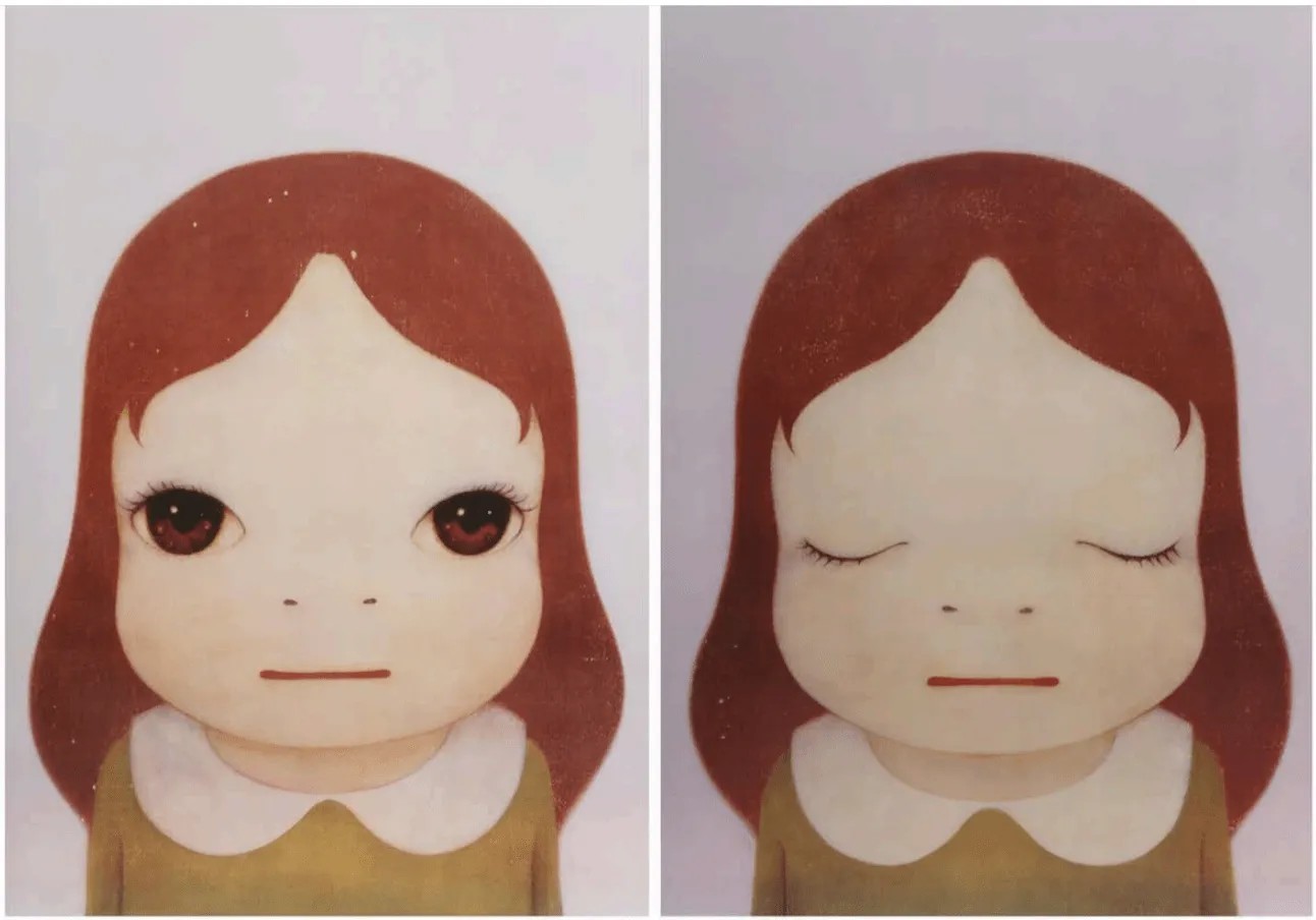 Yoshitomo Nara - Cosmic Girl Eyes Open Eyes Shut, 2008