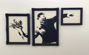 Banksy - Flower Thrower Triptych