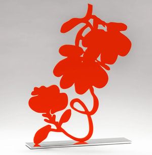 Donald Sultan - Red Lantern Flowers