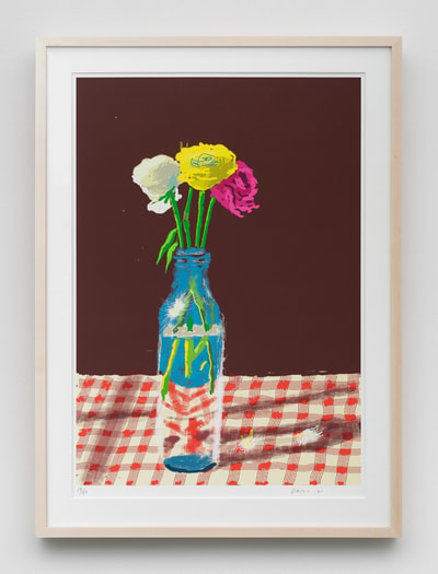 David Hockney - 23rd March, Flowers in a Milk Bottle, 2021