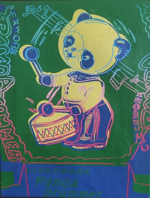 Andy Warhol - Clockwork Panda Drummer from Toy Paintings, 1983