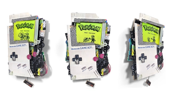 Connor Gottfried - Liquid Crystal III, 2025, Aluminum composite panelling, three 8” IPS screens, Raspberry Pi, Gameboy emu...