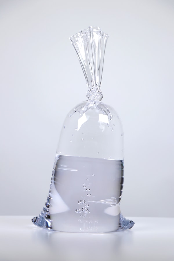 Dylan Martinez - Water Bag : F20, 2026, Glass Sculptures - Hot Sculpted, Sandblasted, Acid Etched
