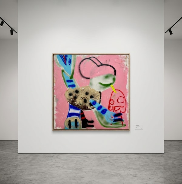 Niall Campbell Strachan - A Balanced Lifestyle Is Essential, 2026, Oil stick, acrylic, spray paint on canvas 