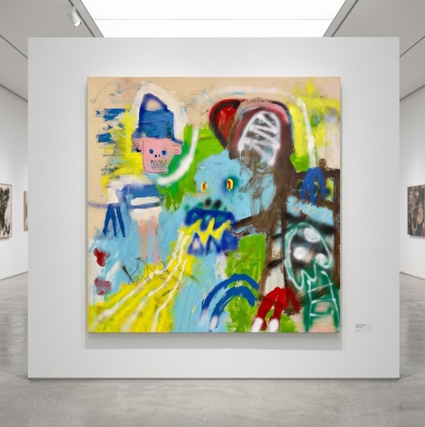 Niall Campbell Strachan - Good Boy, 2026, Oil stick, acrylic, spray paint on canvas 