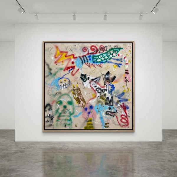 Niall Campbell Strachan - Loose Ends, 2026, Oil stick, acrylic, spray paint on canvas 