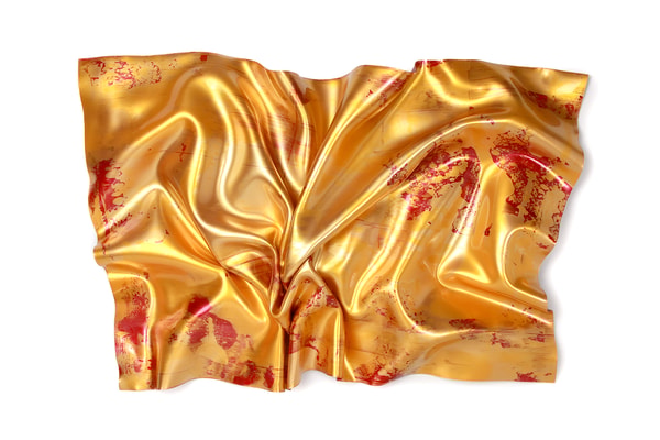 Paul Rousso - Golden Kimono^, 2025, Acrylic Paint on Hand-Sculpted Thermoplastic Polyester