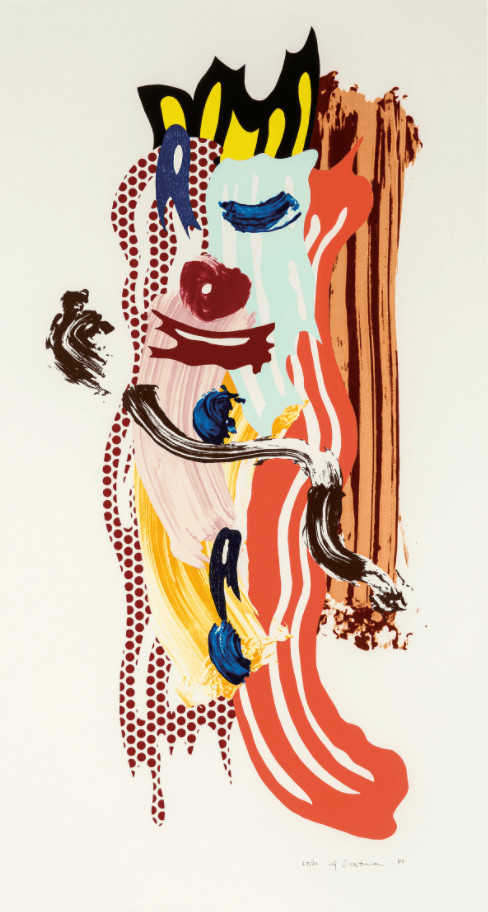 Roy Lichtenstein - Roads Collar , from Brushstroke Figures Series (C. 288), 1989, Lithograph , wax type , wood cut , and s...