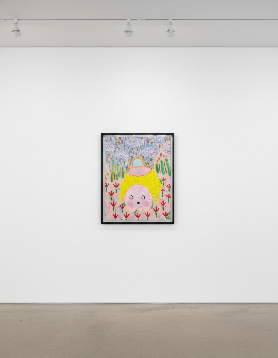 Adam Handler - Ghost Abduction after camp, 2023, Oil stick, acrylic and pencil on canvas