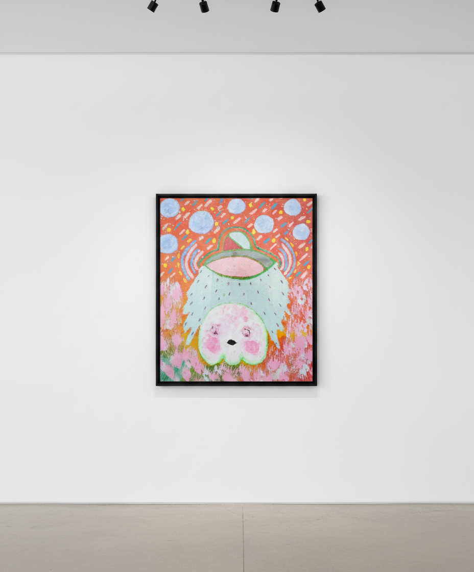 Adam Handler - Ghost Abduction at the tea garden, 2023, Oil stick, acrylic and pencil on canvas