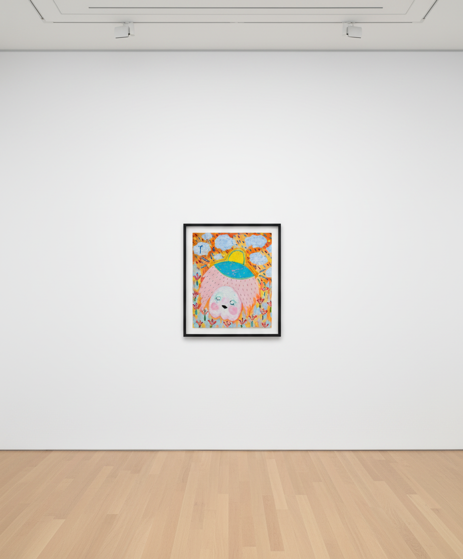 Adam Handler - Ghost Abduction at the town park, 2023, Oil stick, acrylic and pencil on canvas