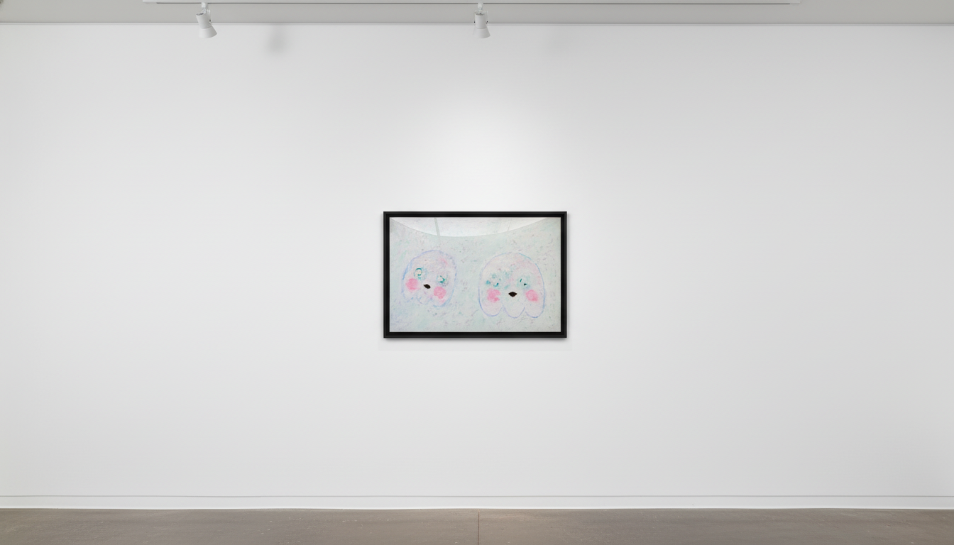 Adam Handler - Lost Blue Ghost Buddies, 2023, Oil stick on linen