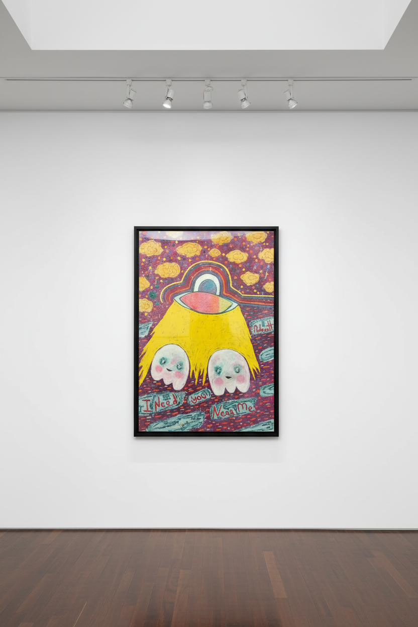 Adam Handler - Need You Near Me Abduction, 2022, Oil stick and acrylic on canvas