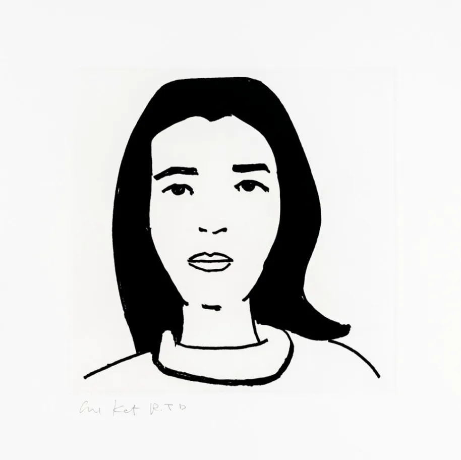 Alex Katz - Ada #5, 2017, 1-color etching, hand-pulled on 300 gsm Somerset Satin White fine art paper