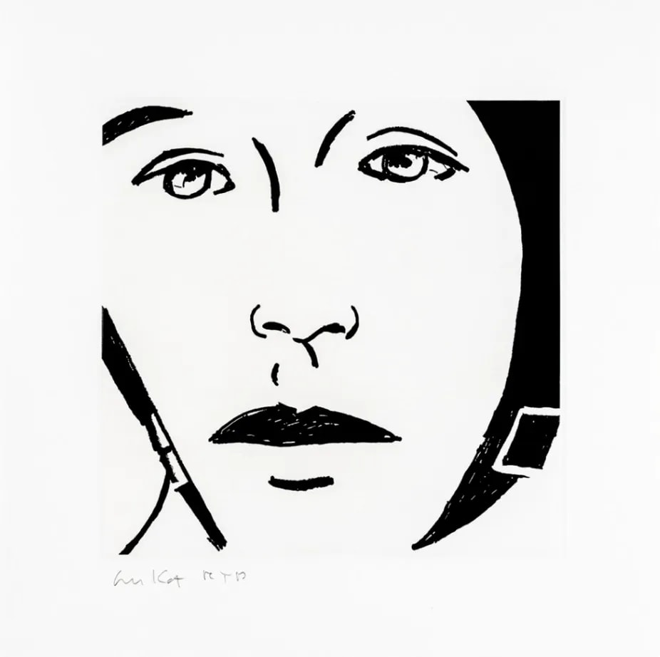 Alex Katz - Ada #9, 2017, 1-color etching, hand-pulled on 300 gsm Somerset Satin White fine art paper