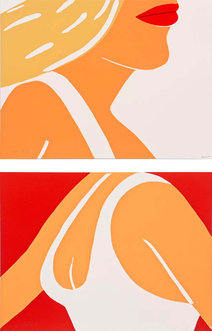 Alex Katz - Coca Cola Girl 10 & 11, 2021, 3-color woodcut print on Somerset Satin White 300 gsm
Set of two prints