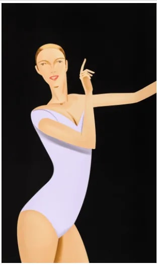 Alex Katz - Dancer 1, 2019, Silkscreen in colors on Saunders Waterford HP High White 425 gsm paper