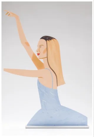 Alex Katz - Dancer 2 cutout, 2020, Cutout from shaped powder-coated aluminum, printed the same on each side with UV-cured ...