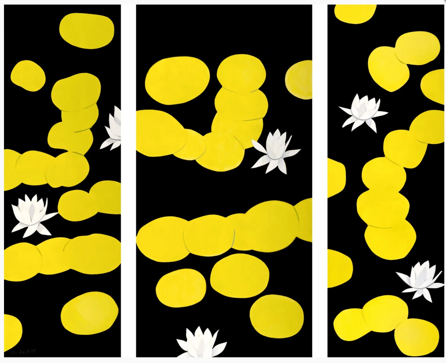 Alex Katz - Homage to Monet (triptych), 2019, Archival pigment ink etching