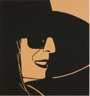 Alex Katz - Large Black Hat Ada, 2013, 1-color silkscreen on brown kraft 70 lb paper