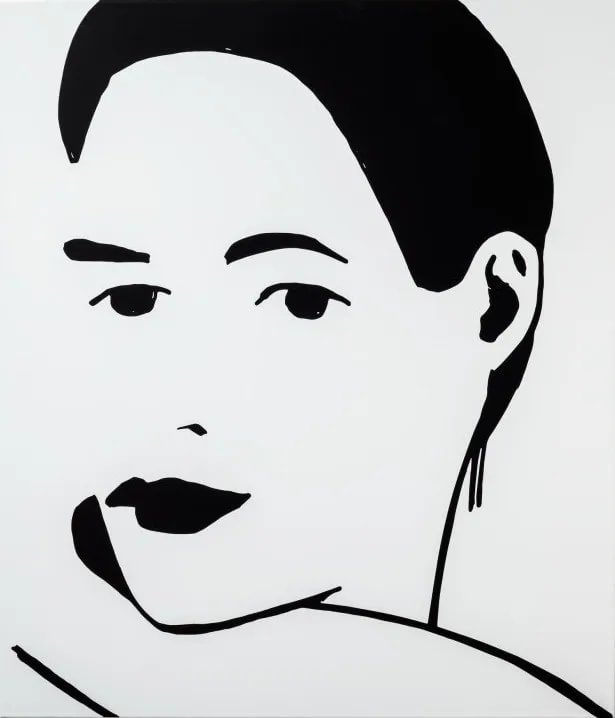 Alex Katz - Porcelain Beauty 1, 2021, Porcelain enamel adhered to stainless steel and mounted to aluminum panel with black...