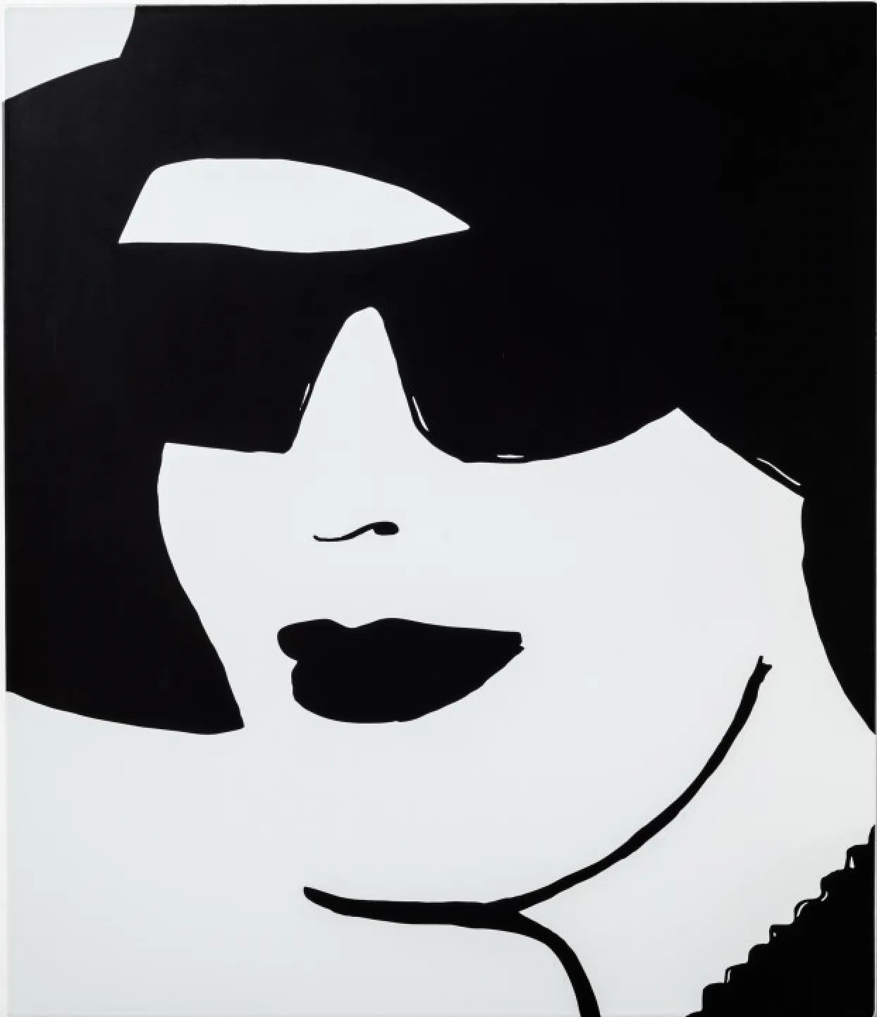Alex Katz - Porcelain Beauty 2, 2021, Porcelain enamel adhered to stainless steel and mounted to aluminum panel with black...