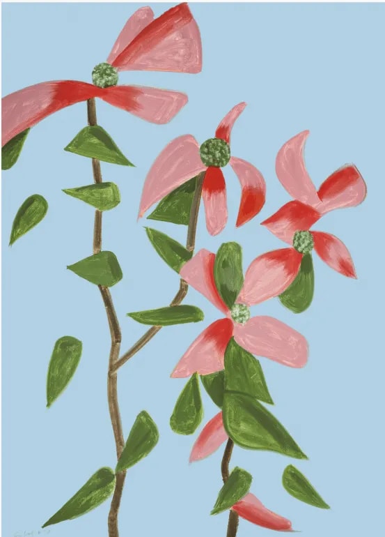 Alex Katz - Red Dogwood 2, 2021, Archival pigment inks