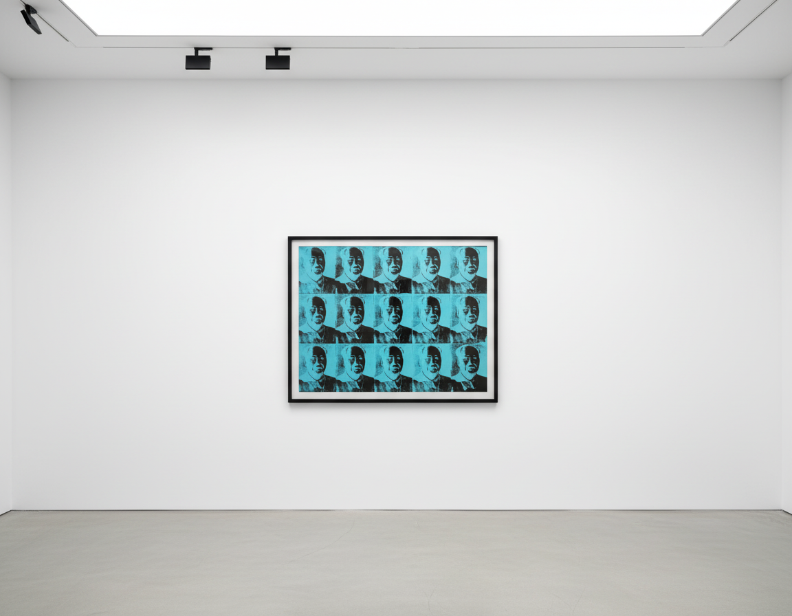 Andy Warhol - 15 Blue-Green Maos (Reversal Series), 1979, Acrylic and silkscreen on canvas