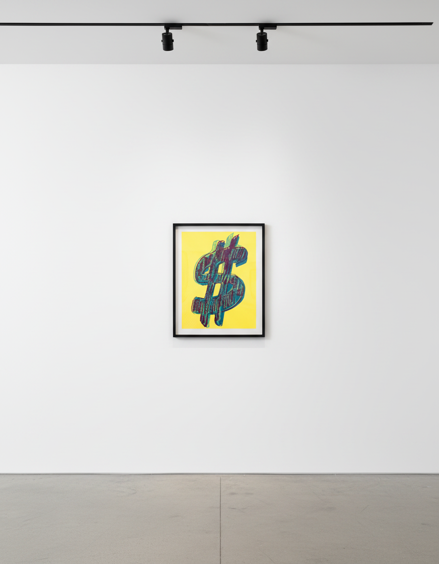 Andy Warhol - Dollar Sign F.S. II 280 Yellow and Purple, 1982, Screen print on Lenox Museum Board