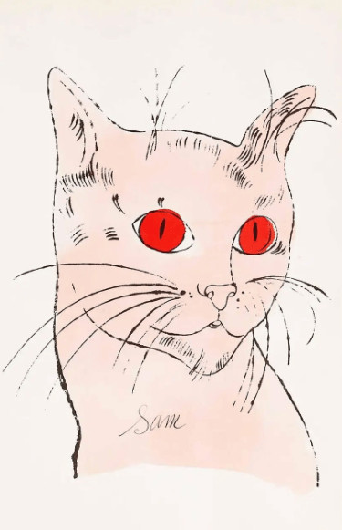 Andy Warhol - F.S. IV 63A, From 25 Cats Named Sam, ca . 1954, Offset lithograph
