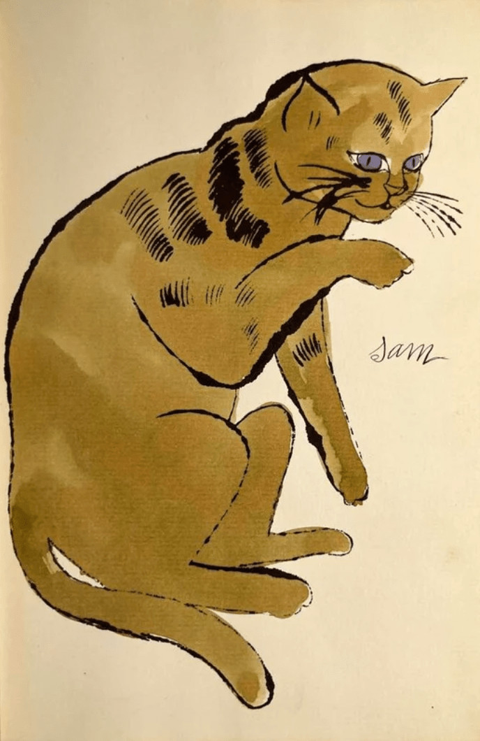Andy Warhol - F.S. IV 64A, from 25 Cats Named Sam, ca . 1954, Offset lithograph