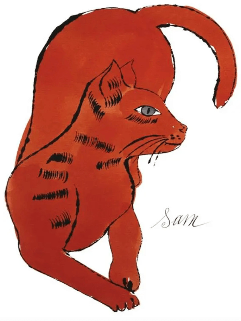 Andy Warhol - F.S. IV 65A, from 25 Cats Named Sam, ca . 1954, Offset lithograph