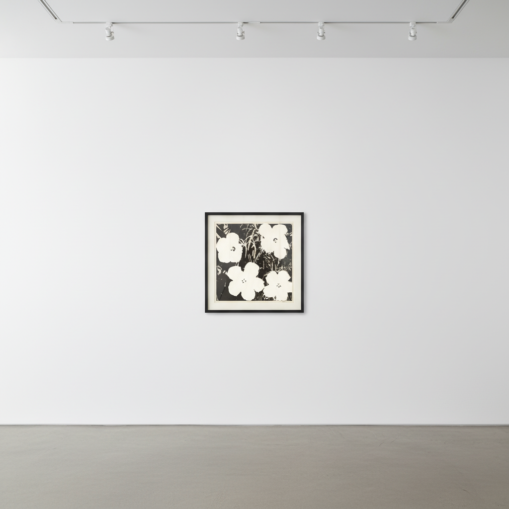 Andy Warhol - Flowers Black & White, 1964, Acrylic and silkscreen ink on canvas