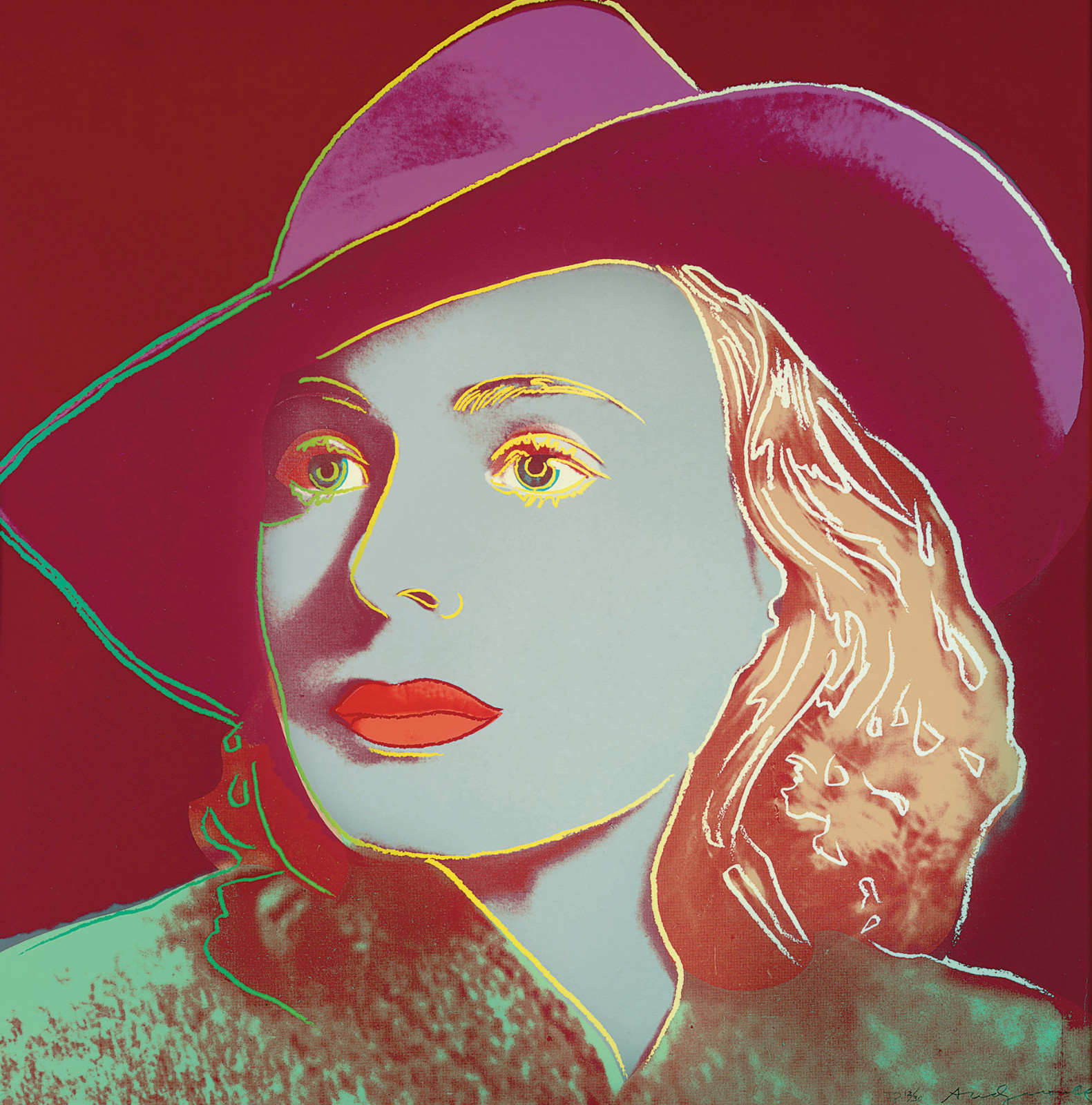 Andy Warhol - Ingrid Bergman With Hat Trial Proof 12/30, 1983, Screen print on Lenox Museum Board