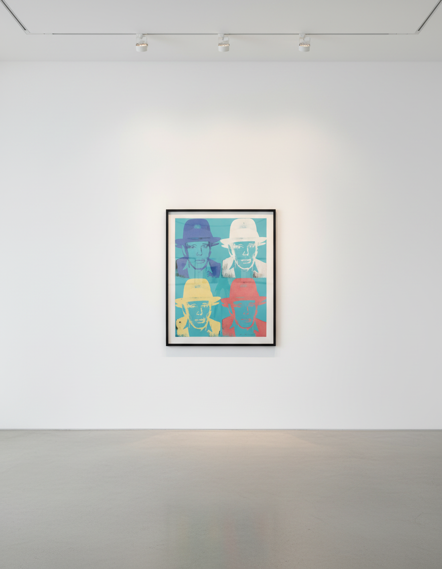 Andy Warhol - Joseph Beuys F.S. II 244 , State III, 1980-83, Screen print on Lenox Museum Board with rayon flock