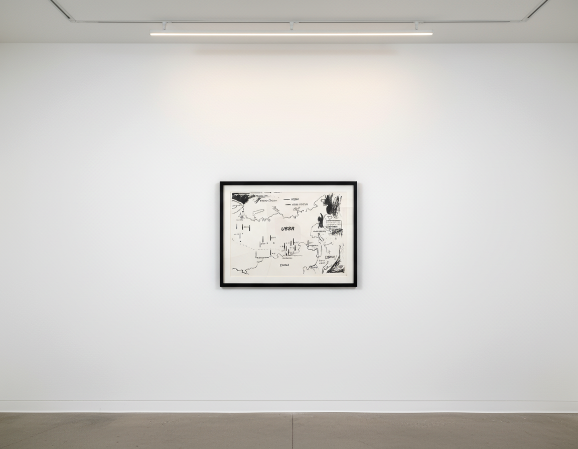 Andy Warhol - Map Of Eastern U.S.S.R. Missile Bases Positive, 1985-86, Acrylic on canvas