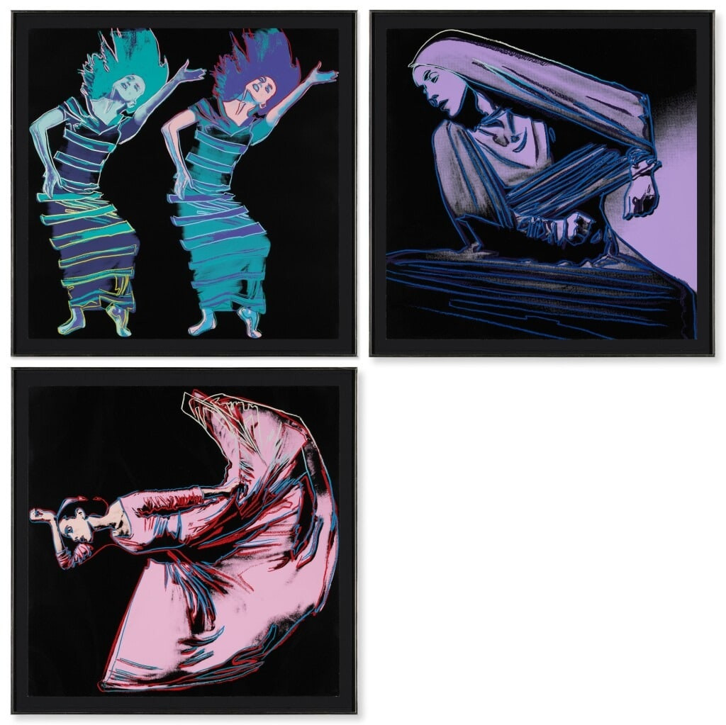 Andy Warhol - Martha Graham (F.S. II 387 - 389 )  Complete Portfolio, 1986, Three screen print on Lenox Museum Board (each...