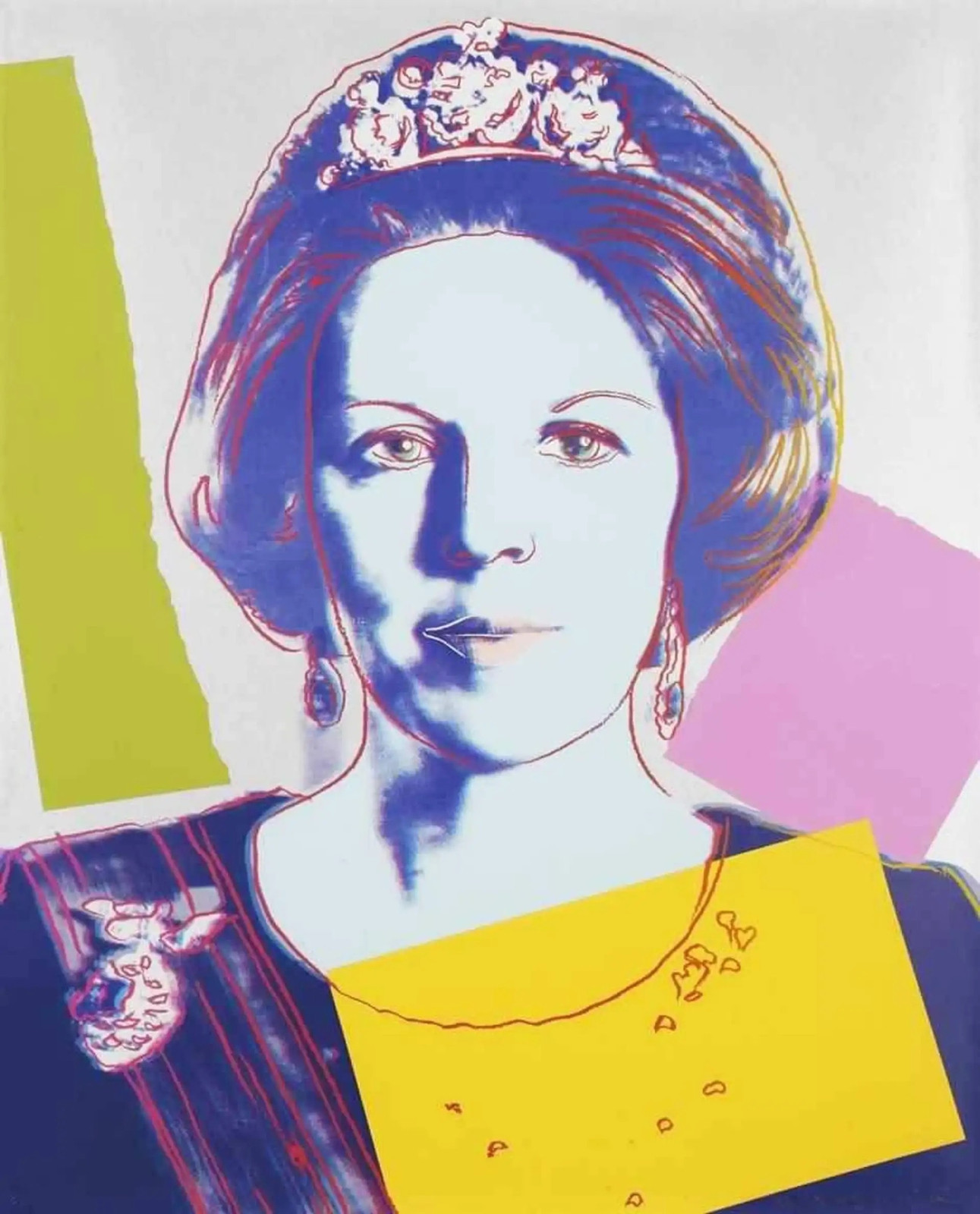Andy Warhol - Queen Beatrix of the Netherlands F.S. II 340, from Reigning Queens, 1985, Screen print on Lenox Museum Board