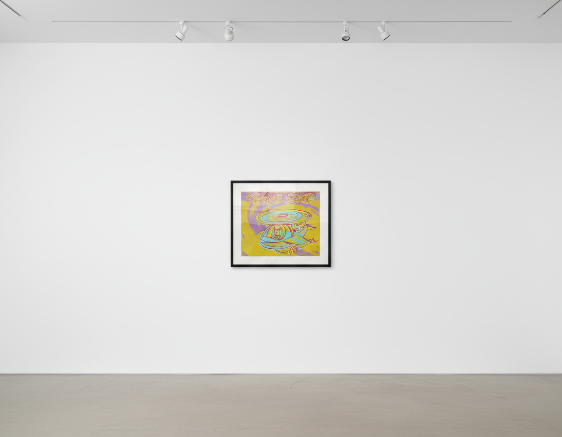Andy Warhol - Space Ship from Toy Paintings, 1983, Acrylic and silkscreen ink on canvas