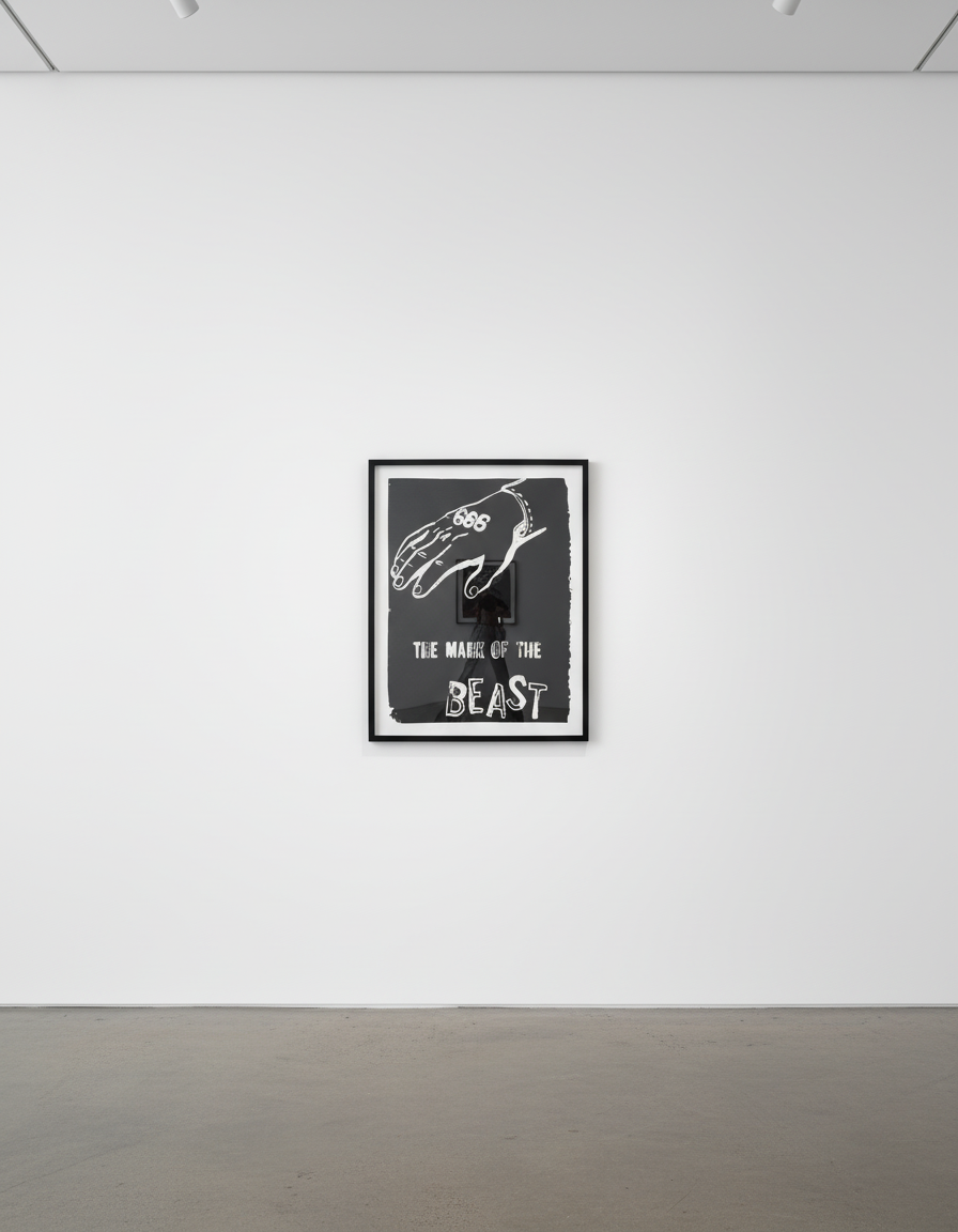 Andy Warhol - The Mark of the Beast Negative, 1985-6, Synthetic polymer and silkscreen ink on canvas