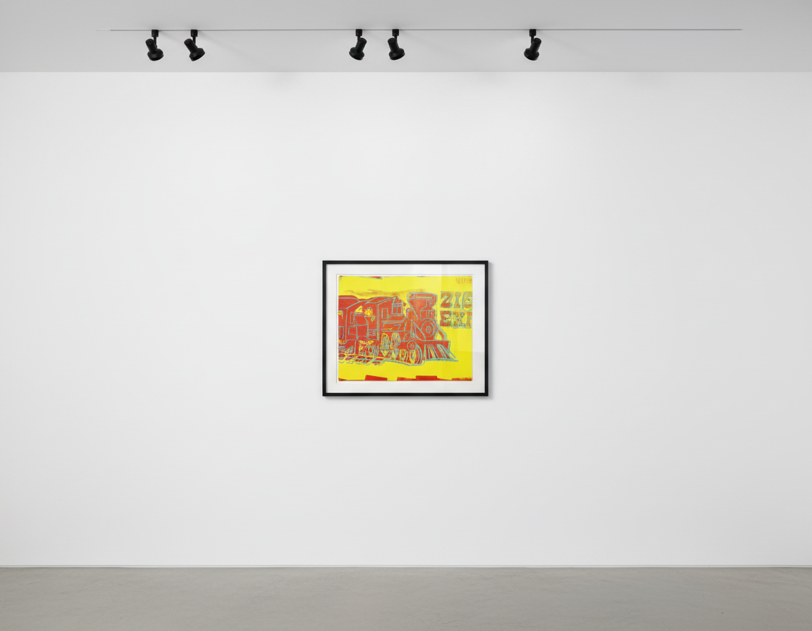 Andy Warhol - Train from Toy Paintings, 1983, Acrylic and silkscreen ink on canvas